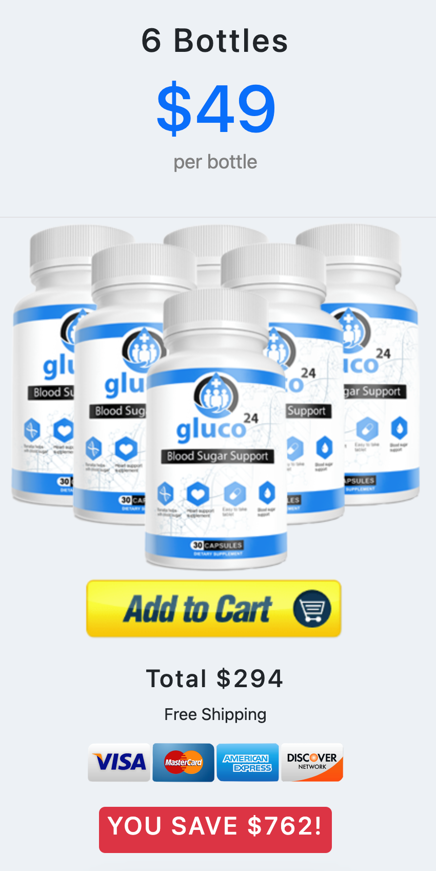 Gluco24 - 6 Bottles